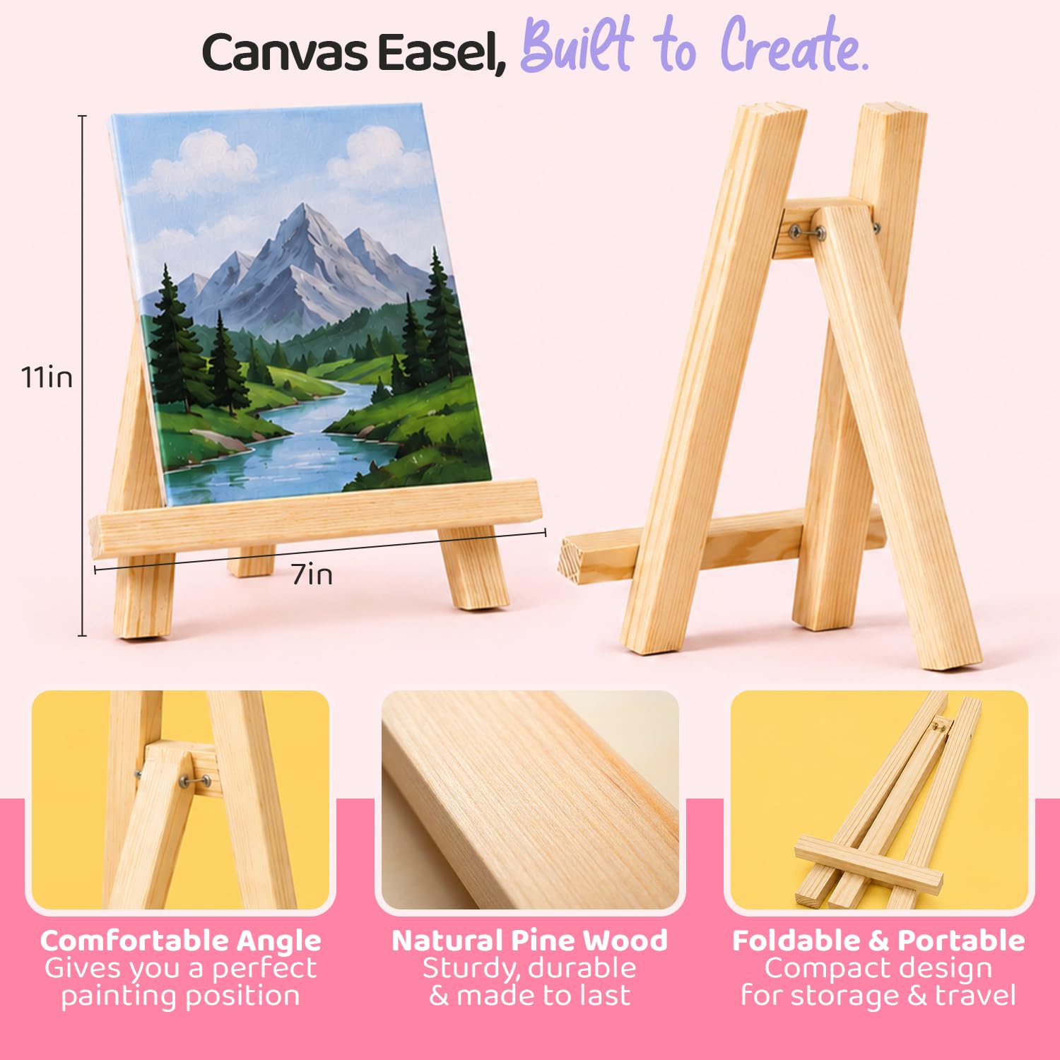 Chalkola Set di colori acrilici per adulti e bambini, kit da 56 pezzi per pittura su tela con 32 colori (22 ml), 10 pennelli, 10 tele, cavalletto da tavolo, tavolozza, coltello, forniture