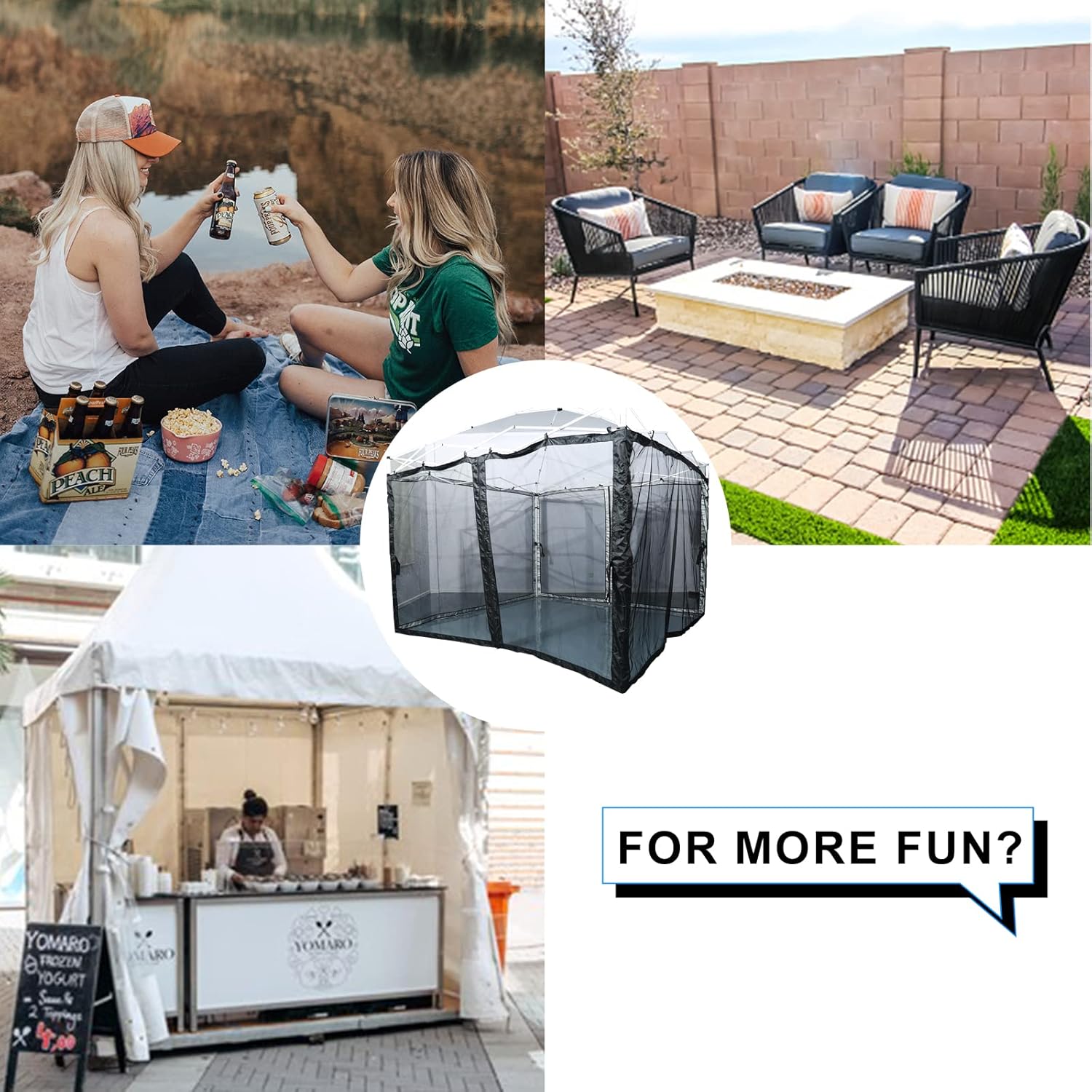 ONENESS Mesh Sidewall for 10x10 Pop Up Canopy - Straight Leg, 4 in 1 Panel Sunshade Sidewalls Without Canopy Frame, Black