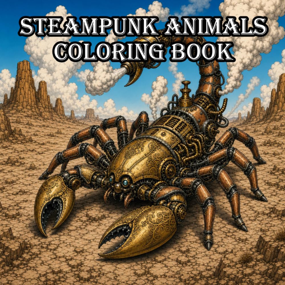 Steampunk Animals Coloring Book: A Creative Coloring Book Featuring Incredible Steampunk Animals, Mechanical Wildlife, Clockwork Creatures, Victorian ... and Intricate Fantasy Designs for Adults