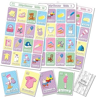 More Fiesta Baby Shower Bingo Game in Spanish, for 10 Players