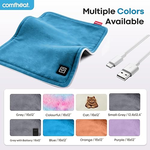 Miniatura 6 de Almohadilla térmica USB, almohadillas de viaje calentadas de 5 V, 3 ajustes de calor y apagado automático, terapia caliente para aliviar el dolor y