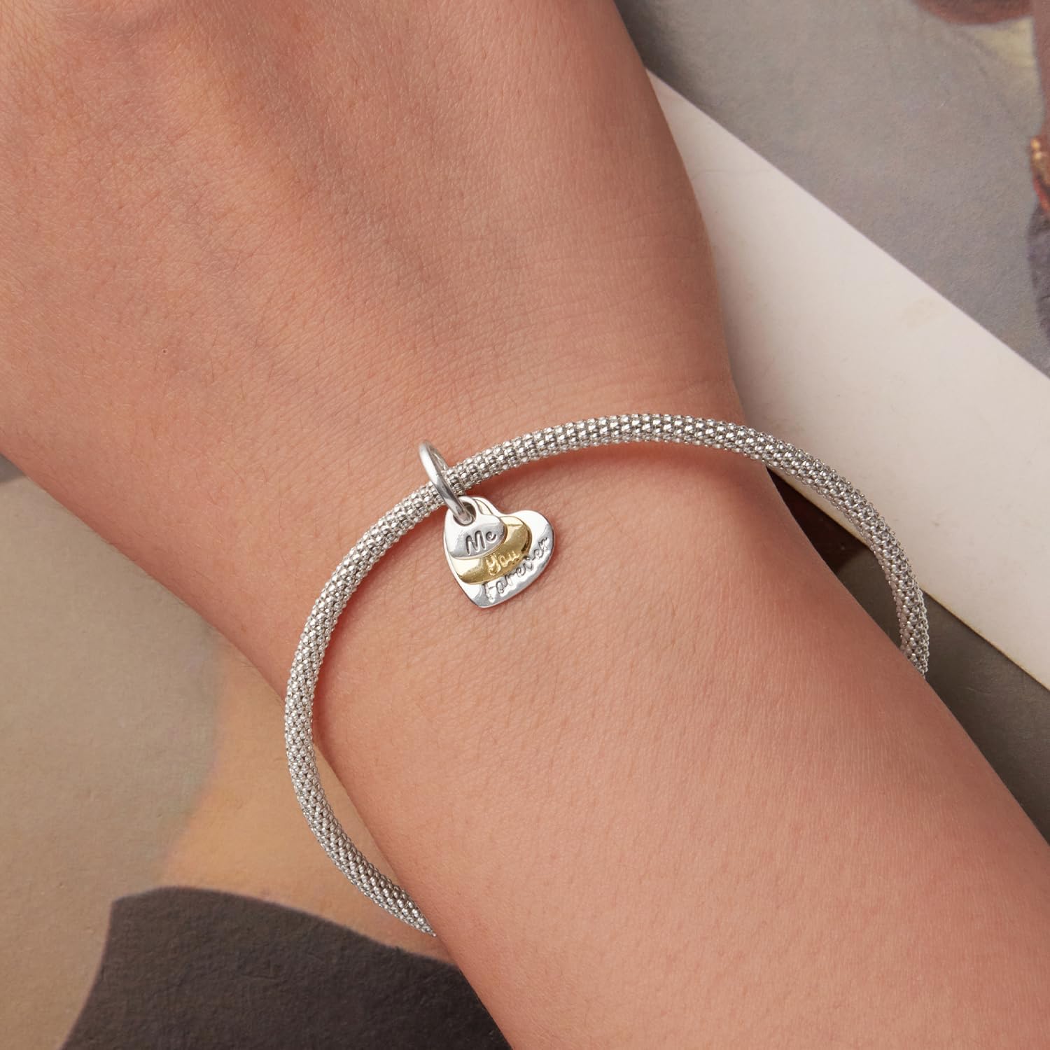 You Me Forever Charms 925 Sterling Silver Love Heart Charms Fits Pandora Bracelet Necklace for Women - Image 7