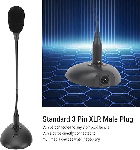 Miniatura 8 de Conferencias de micrófono de condensador de cuello de cisne, micrófono profesional con cable de escritorio con botones de silencio, micrófono de