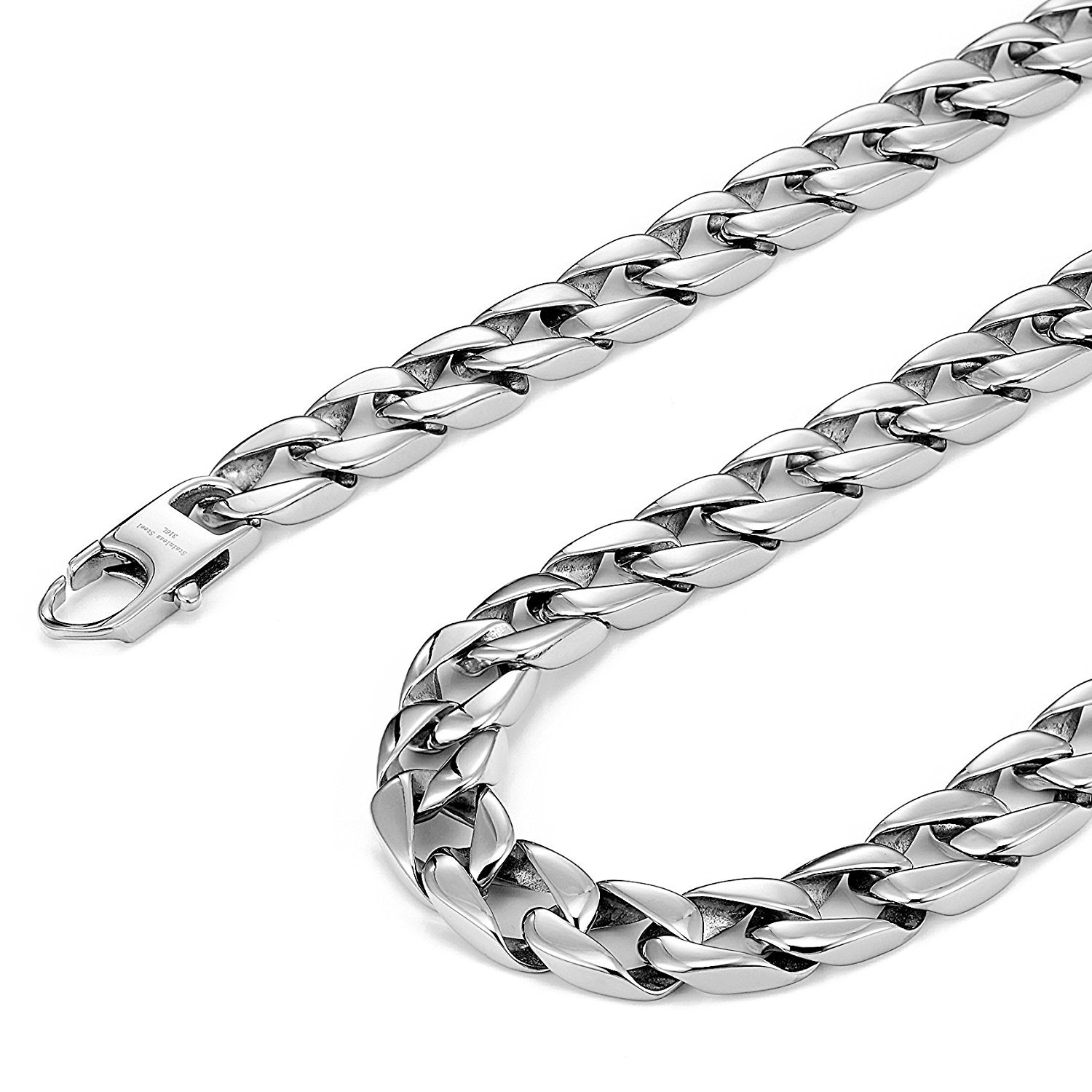 vivi　wjk IVXLCDM ×wjk slim chain neck U7 Mens Necklace 925 Sterling Silver Chain for Men 3mm Wide
