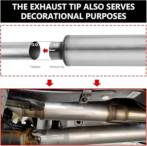 Miniatura 5 de Silenciador de escape diésel de entrada de 4 pulgadas, silenciador resonador de entrada y salida de 4 pulgadas, recto a través de acero inoxidable