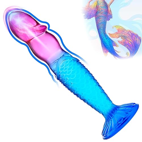 Realistic Dragon Scales Dildo for Women, 9'' Big Fantasy Monster Anal Dildo with Strong Suction Cup, G-spot Huge Clear Dildo for Prostate Massage, Adult Sex Toys for Women Men and Couples