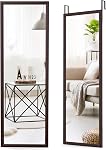 Tangkula Full Length Door Mirror Wall Mirror, 42.5”x14” Over The Door Mirror with 2 Sets of Height Adjusting Hanging Hooks, Rectangle Hanging Wall Mounted Mirror for Home Office Dorm