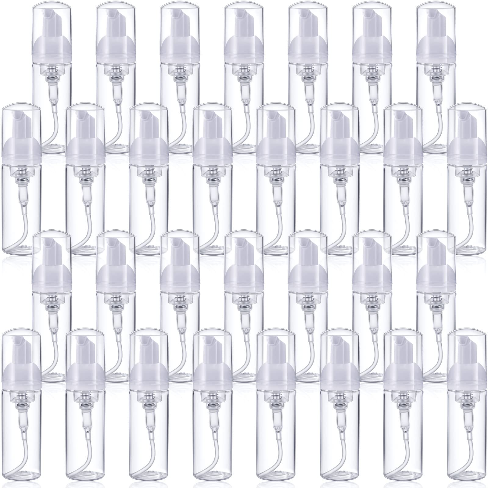 Mini bottiglia vuota da viaggio in schiuma da 50 ml, con pompa trasparente, in schiuma di plastica, con mini dispenser per schiuma, per shampoo, pulizia, cosmetici, confezione da 50 pezzi