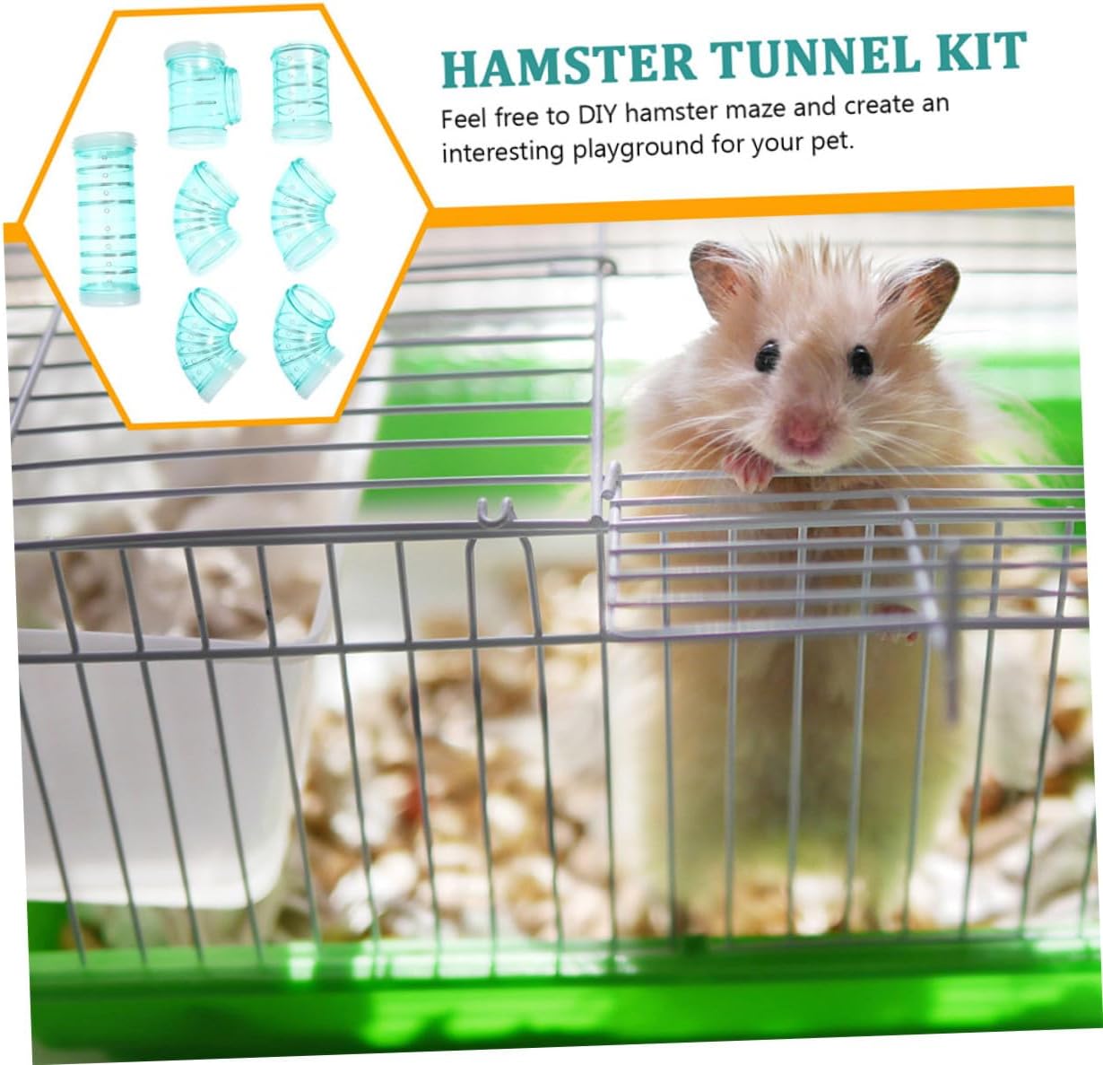 Alasum 3 Sets DIY Hamster Tunnel Tubes Cage Accessories Blue Modular External Guinea Pig Cage Tube for Small Animals for Hamsters and Rats