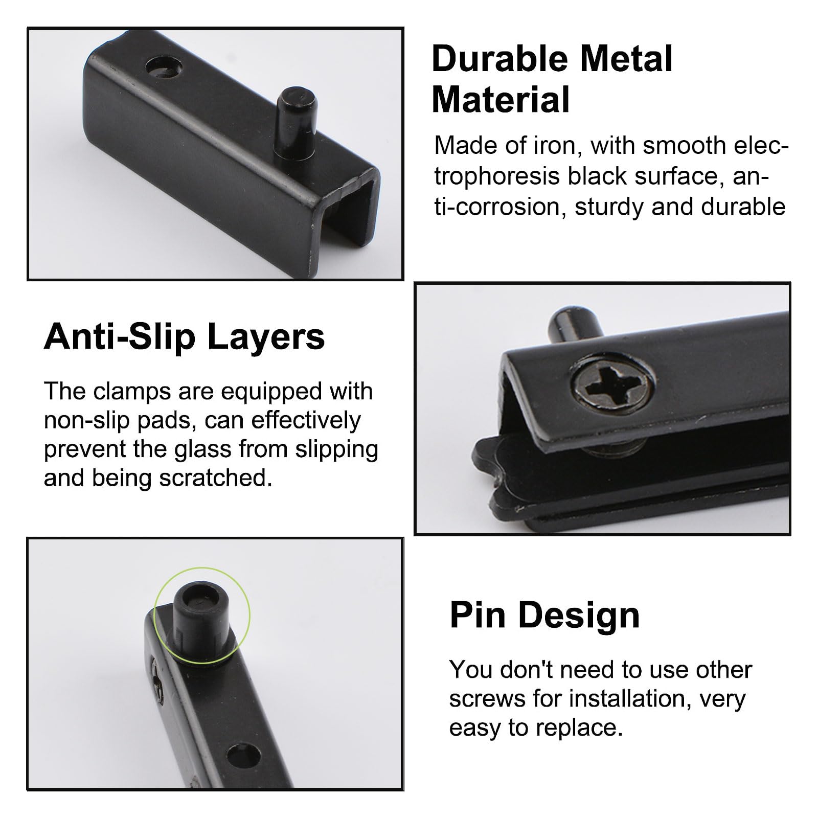 UFURMATE Drehscharniere Für Glastüren - Goldfarbene Klemmscharniere Ohne Bohren