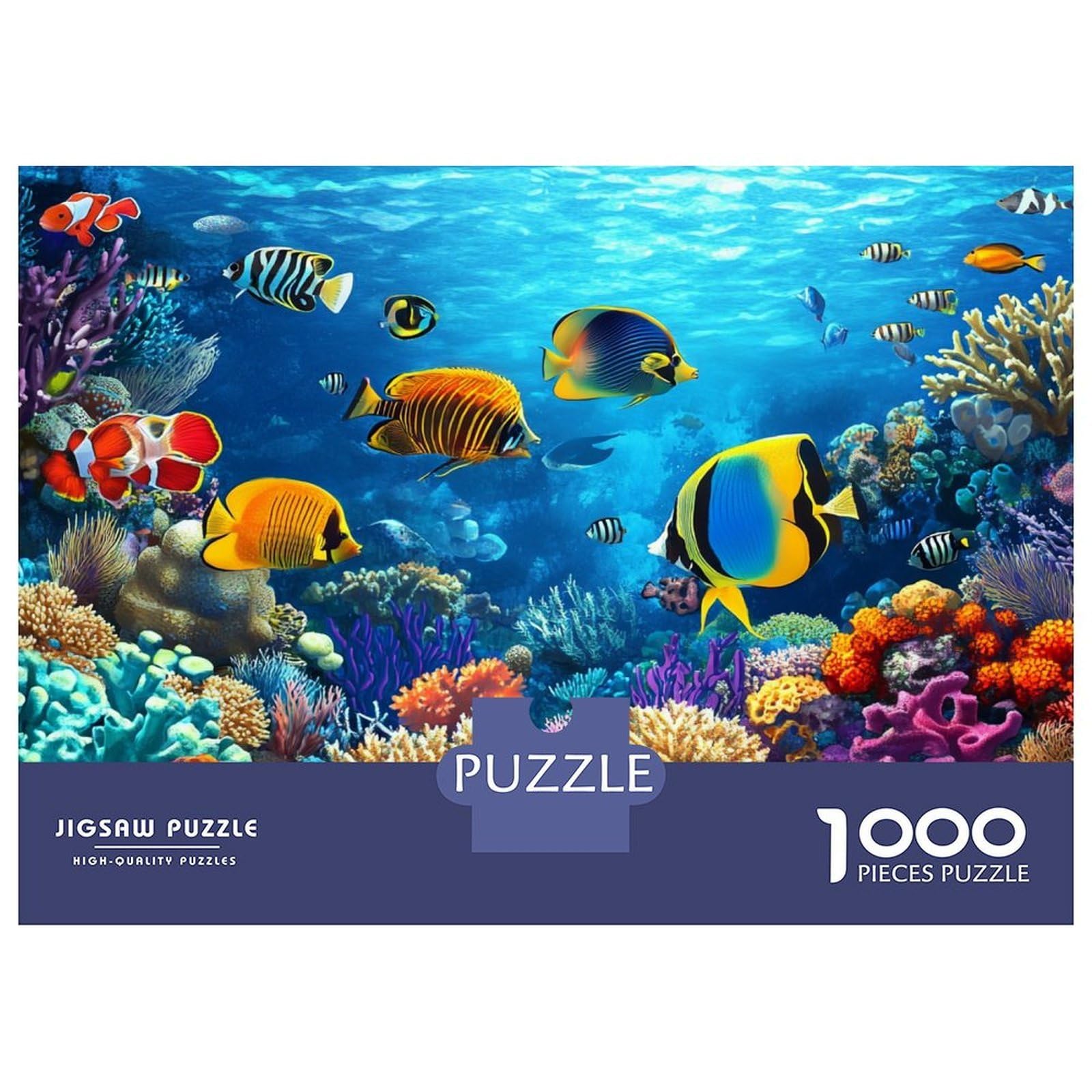 Coral Reef Jigsaw Puzzle 1000 Piece Jigsaw Puzzle Paper Tropical Fish Jigsaw Puzzle for Adults Relaxing 70x50cm/1000pcs