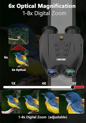 Miniatura 4 de Yuechuxiao Gafas de visión nocturna montadas en la cabeza para adultos, binoculares digitales de visión nocturna infrarroja para ver 984 pies en la