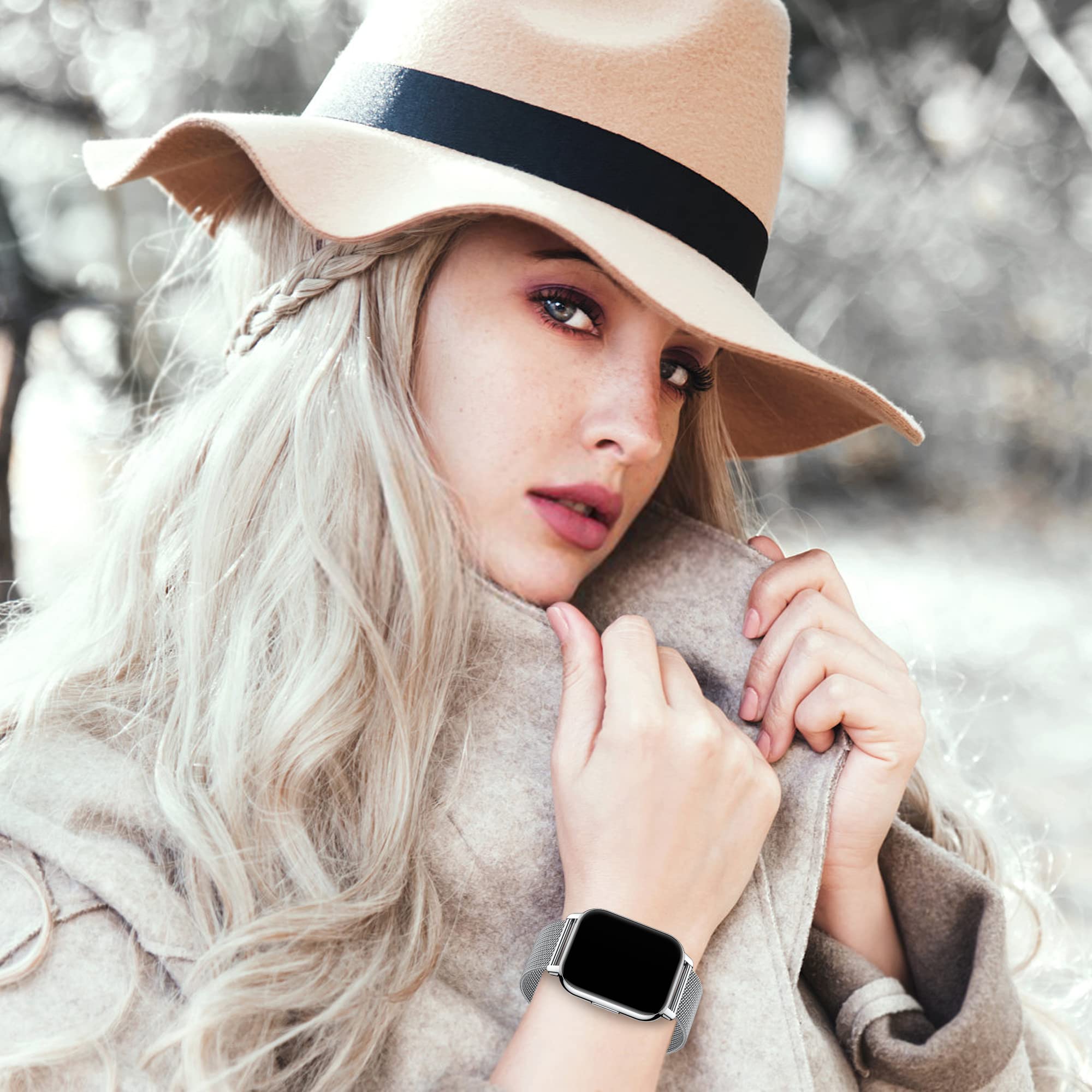 Popglory Smartwatch 22mm Ersatzarmbänder für P66,Verstellbare Ersatzbänder für Damen Herren