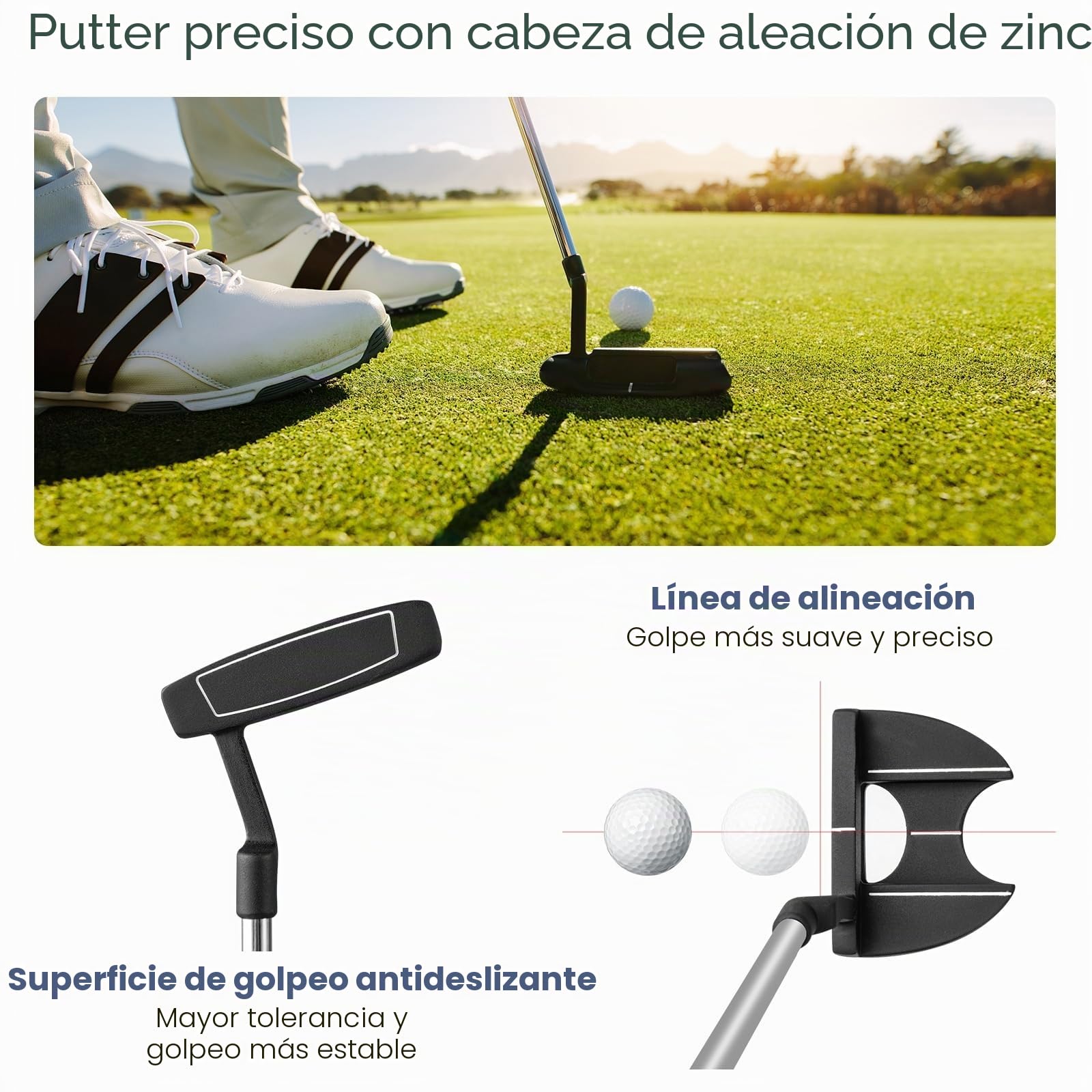 LIFEZEAL Juego de Golf Completo de 9 Piezas para Adultos