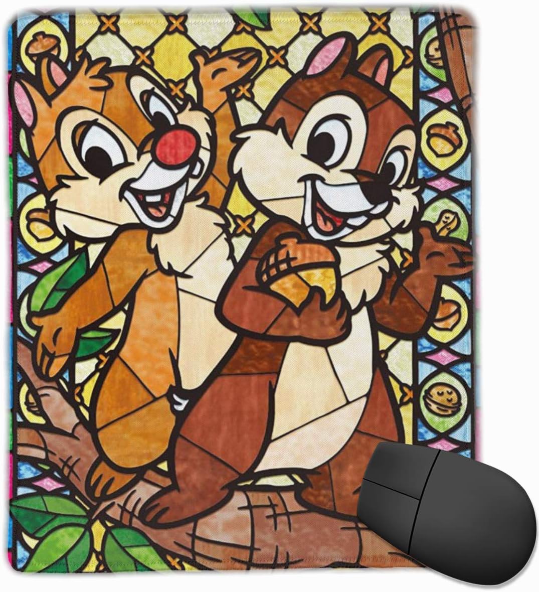 マウスパッド ディズニー チップ デール ステンドグラス ゲーミング オフィス最適 高級感 おしゃれ 防水 耐久性が良い 滑り止めゴム底 ゲーミングなど適用 マウスの精密度を上がる 22 18 0 3cm Amazon Co Jp