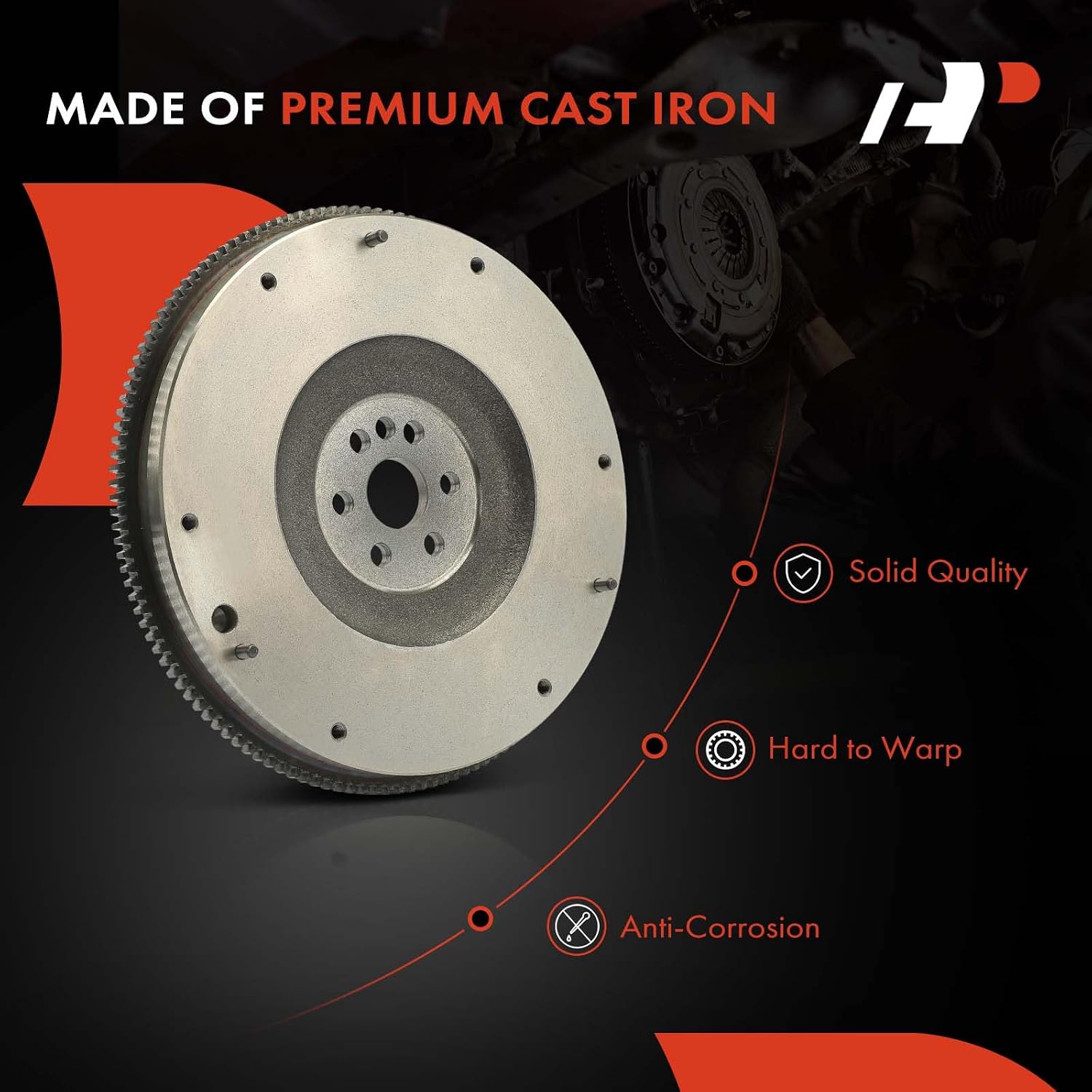 A-Premium Clutch Flywheel Compatible with Ford Fiesta 2011-2019 1.6L, Manual Transmission, 6 Bolt Holes, 135 Teeth