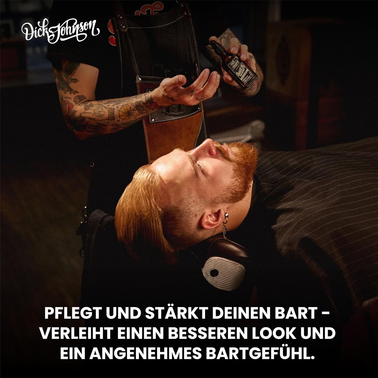 Dick Johnson Bartöl Whiskey Vanille Duft 50 ml – Bart Öl mit Arganöl, Jojobaöl und Mandelöl – Bartpflege für Männer zur täglichen Anwendung & Bartwachstum – Geschenk für Männer – Made in Finnland