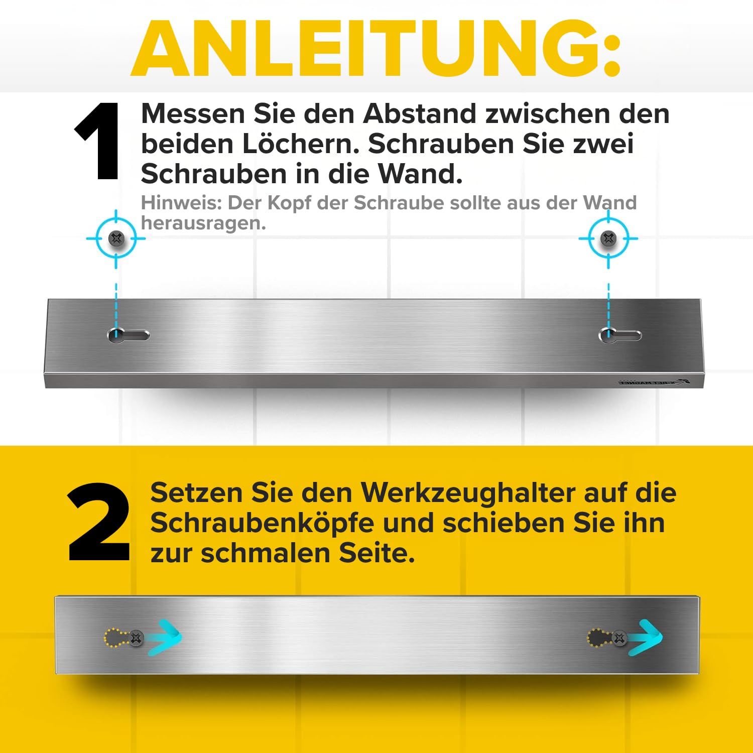 Messer Magnetstreifen mit Kleber (40 CM)
