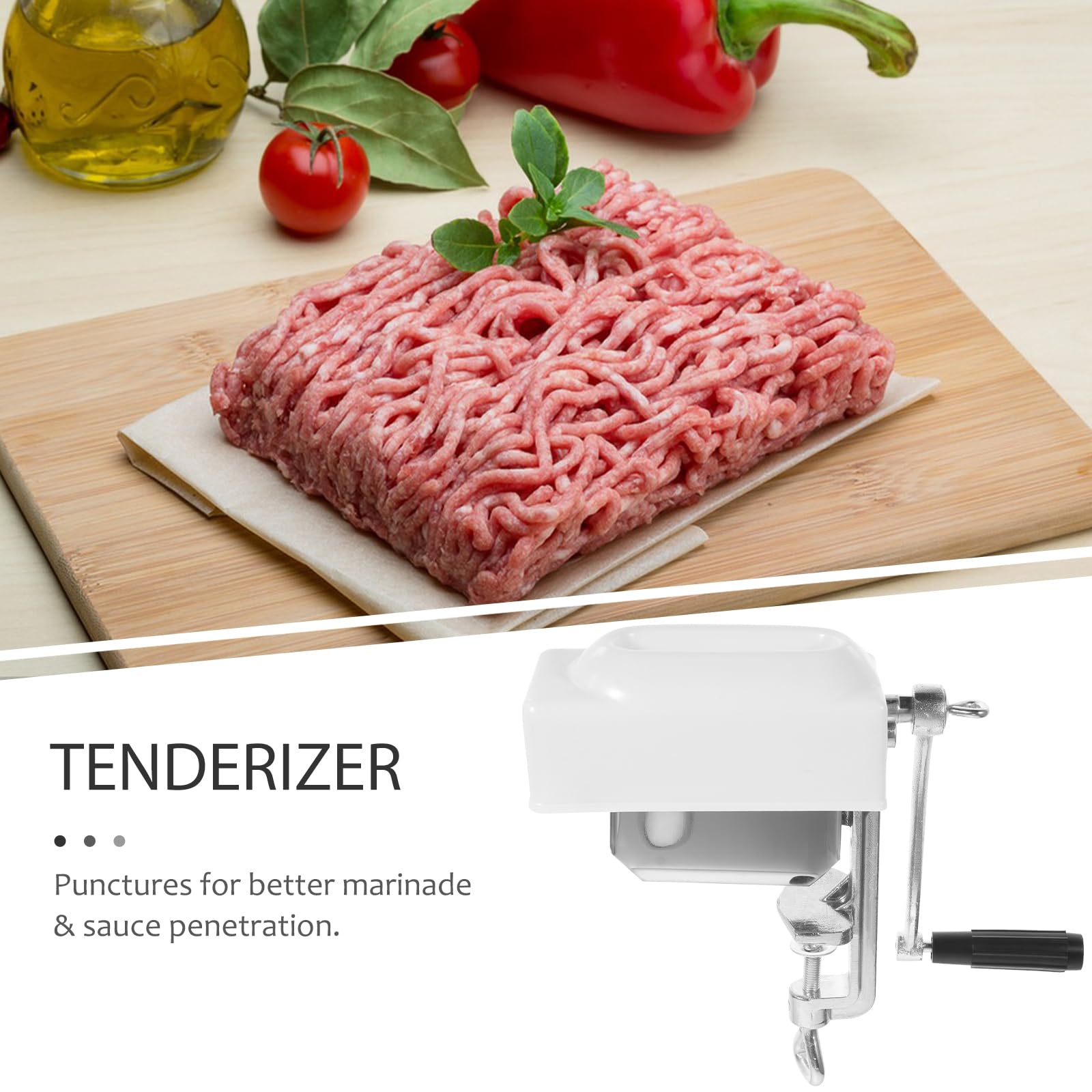 Cabilock Fleischklopfer Aus Edelstahl Mit Doppelseitigen Nadeln Fleischzartmacher Für Steak Und Schweinekoteletts Küchenhelfer Für Schnelles Marinieren Und Zartes Fleisch 9.84X7.87X3.15In
