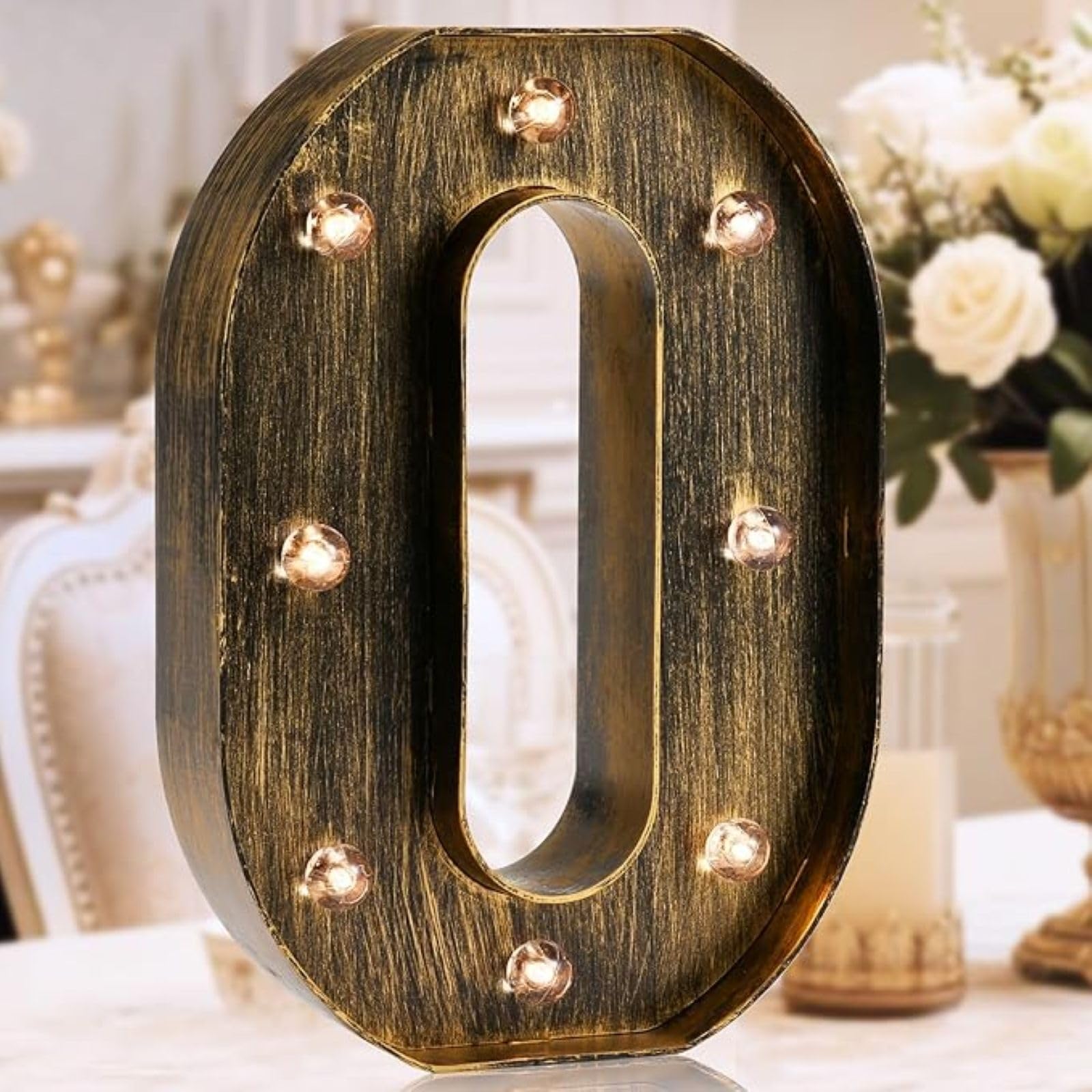 Jemnpela LED Marquee Letter Number Sign Lights Glitter Light Up Alphabet Figure Night Light for Birthday Party Wedding Home Bar Holiday Wall Decoration