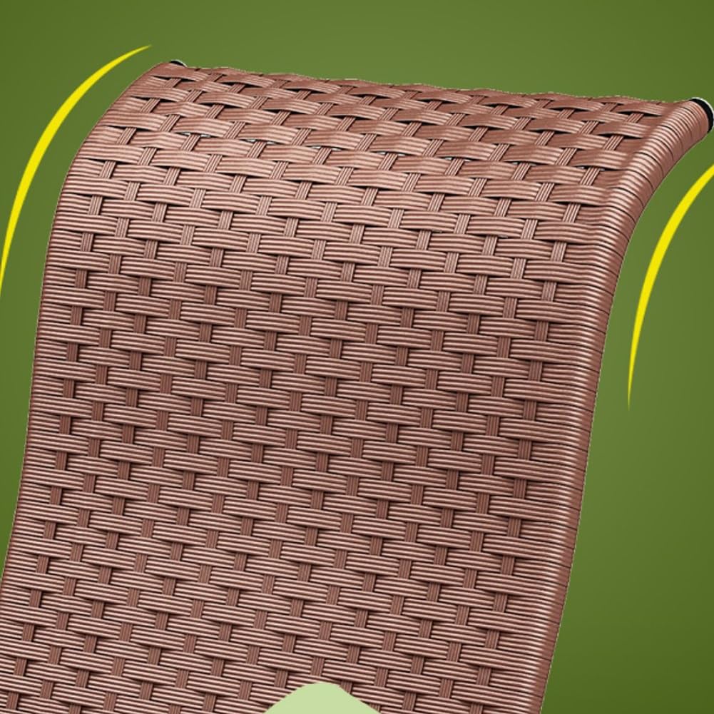 Fauteuil inclinable Pliable à gravité zéro avec Repose-Pieds télescopique, Design en rotin et Osier pour terrasse, Plage, Piscine, pelouse et Camping, intérieur et Bureau (Marron)
