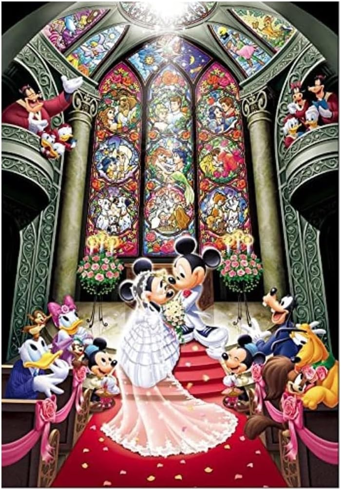 Tenyo (DS-771) Disney Stained Art Wishing to Starry Sky Jigsaw Puzzle (1000 Piece)