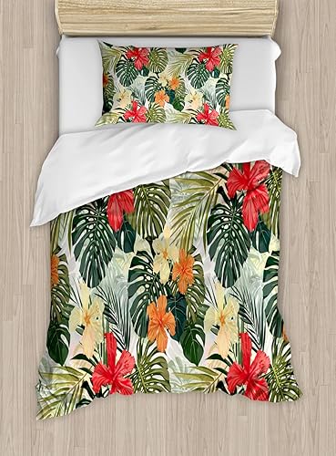 Miniatura 534 de Ambesonne Juego de funda de edredón de brújula, ilustración de mapa del mundo, marinero marítimo, equipo de vida monocromático, juego de ropa