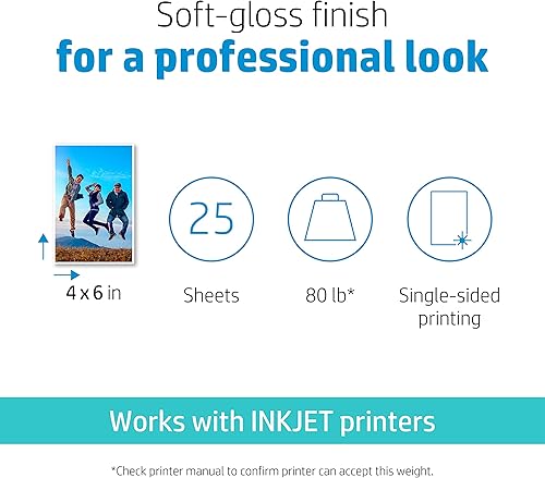 Miniatura 2 de HP Papel fotográfico Premium Plus, brillo suave, 4 x 6, 25 hojas (4WN02A)