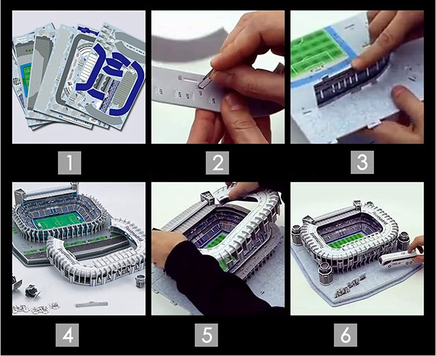 Rompecabezas 3D del Estadio Bernabéu Real Madrid, Recuerdo de fútbol, ​​Juguete Educativo for niños