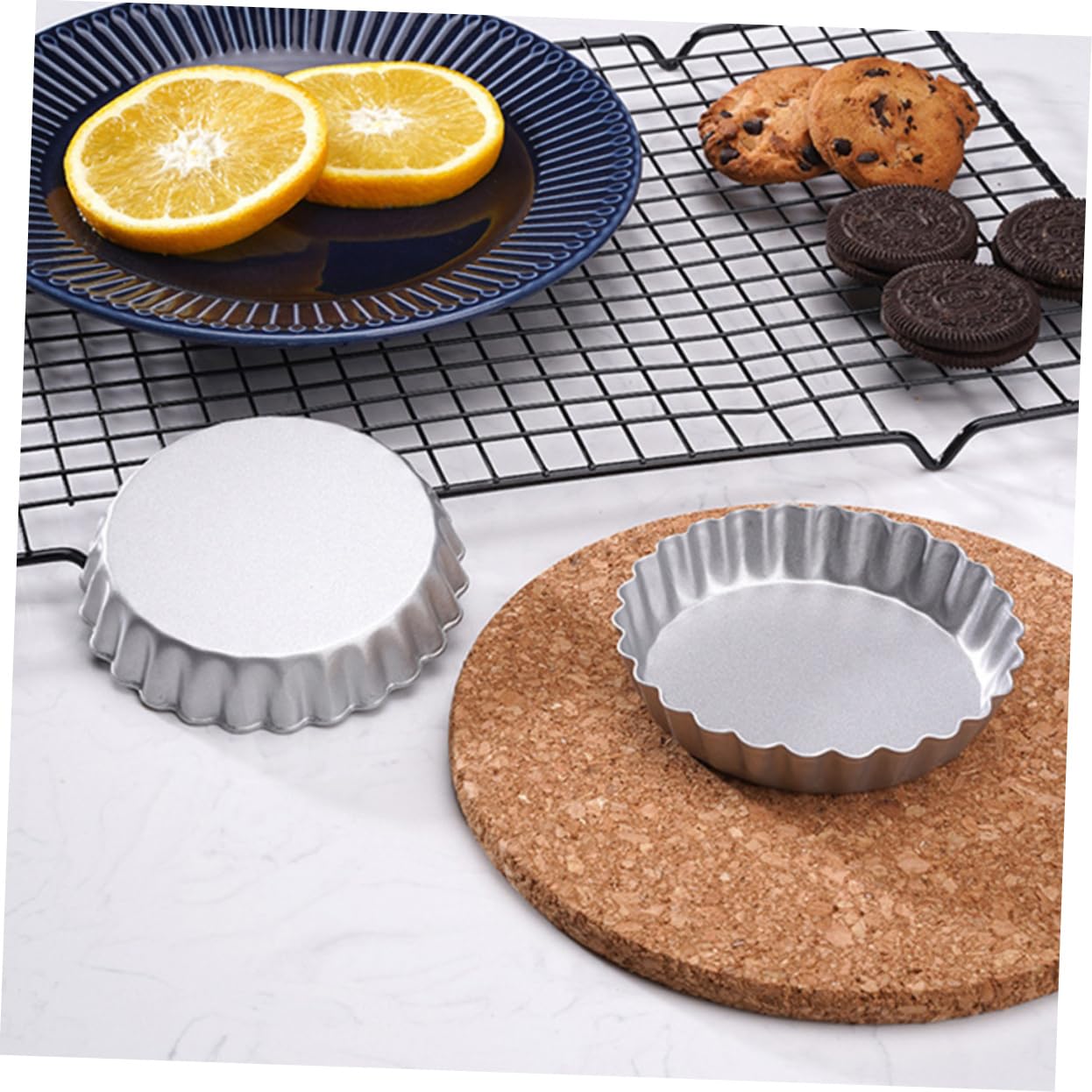 Cabilock 4pcs Non Stick Baking Mould Creative Cake Egg Tart Pans Home Bakeware for Unique Design