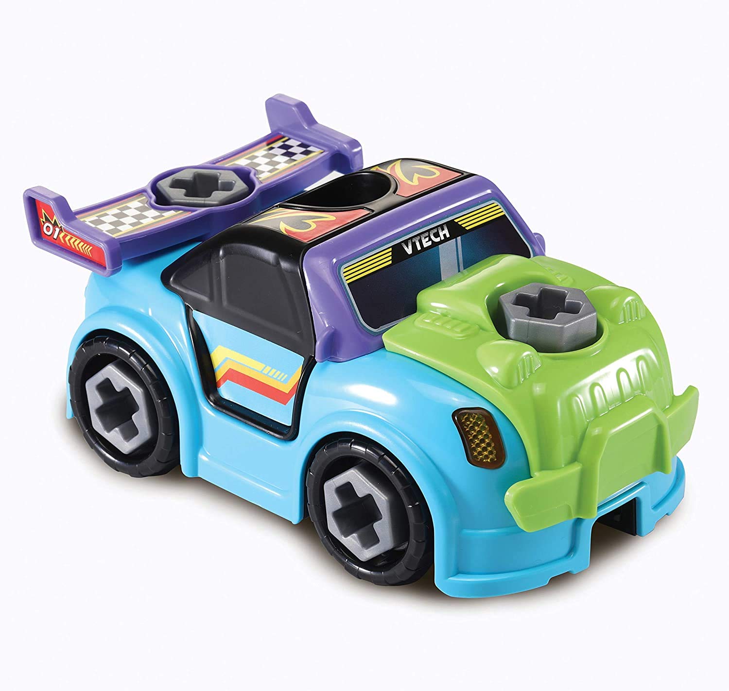 VTech - Tunning el camión Taller, Tráiler Interactivo con Herramientas y Accesorios para Arreglar tu Coche, aprende sobre vehículos y Seguridad Vial, Diferentes misiones y retos (80-517622)