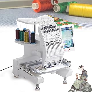 Computergesteuerte Stickmaschine mit 12 Nadeln, 500 USB-Muster, 25,4 cm LCD-Display, 15 Funktionen, 1000 U/min Geschwindigkeit für Heimnähen, in 13 Sprachen