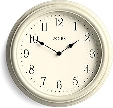 JONES CLOCKS® Vénitienne Horloge Murale | Horloge Ronde Classique | 30 cm | Crème pâle | Chiffres Arabes | Design Traditionnel idéal pour la Cuisine, Le Salon ou la Chambre à Coucher
