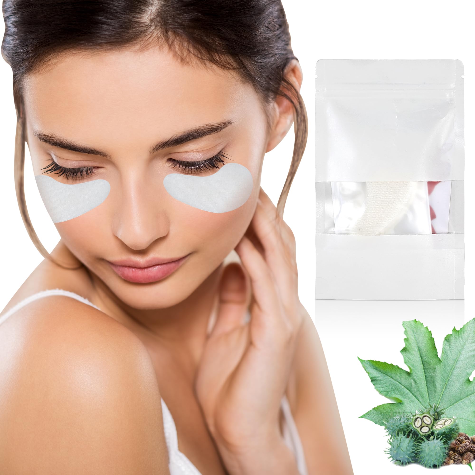 Pedobi 80Pcs Castor Oil Pack Wrap, Castor Oil Patches for Eyes, Highly Absorbent Castor Oil Wrap Organic Cotton, No Wash, Easy to Use, Anti-Seepage(Oil Not Included)