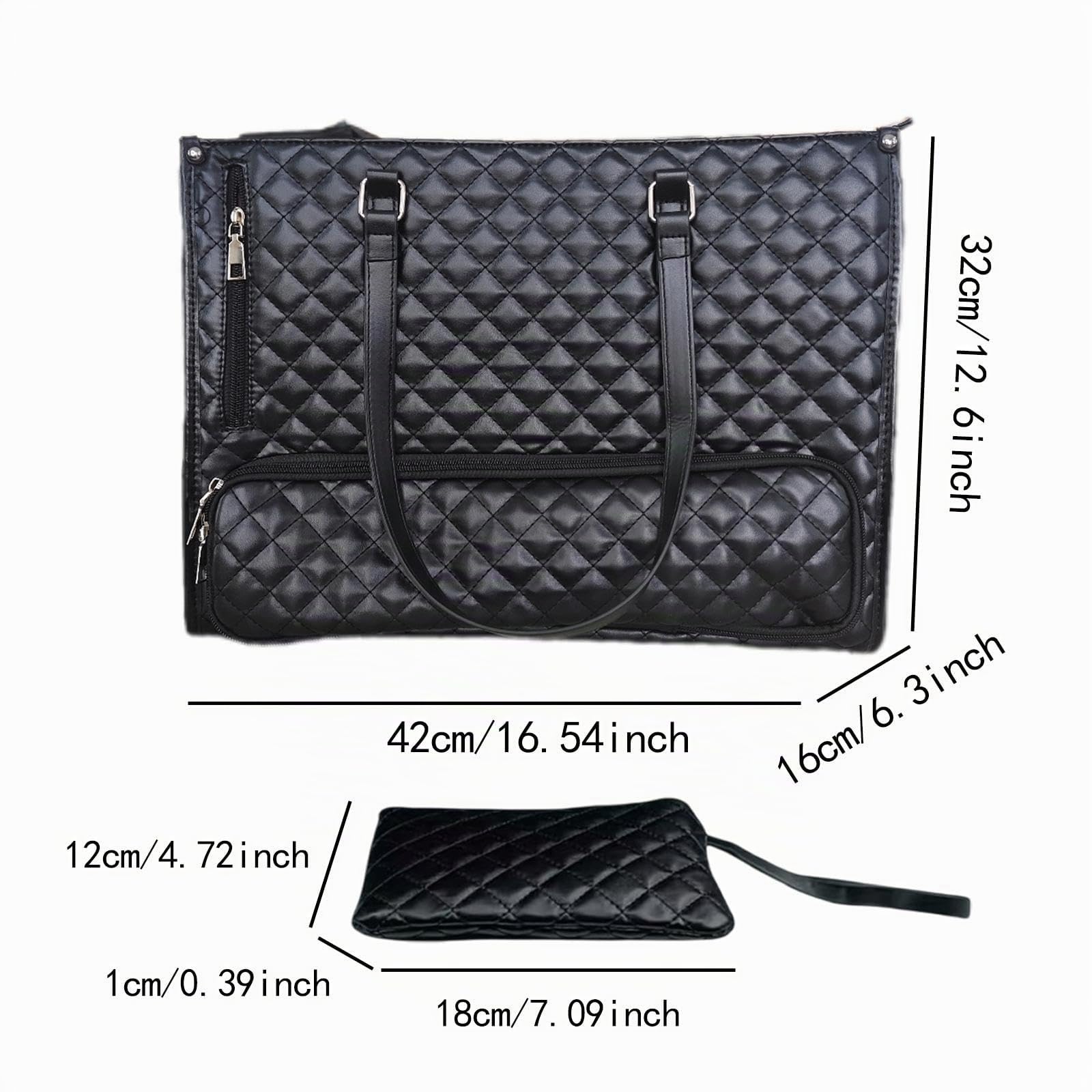 Milageto Women Tote Bag, Business Bag, per Office da Picnic di Collage, Nero