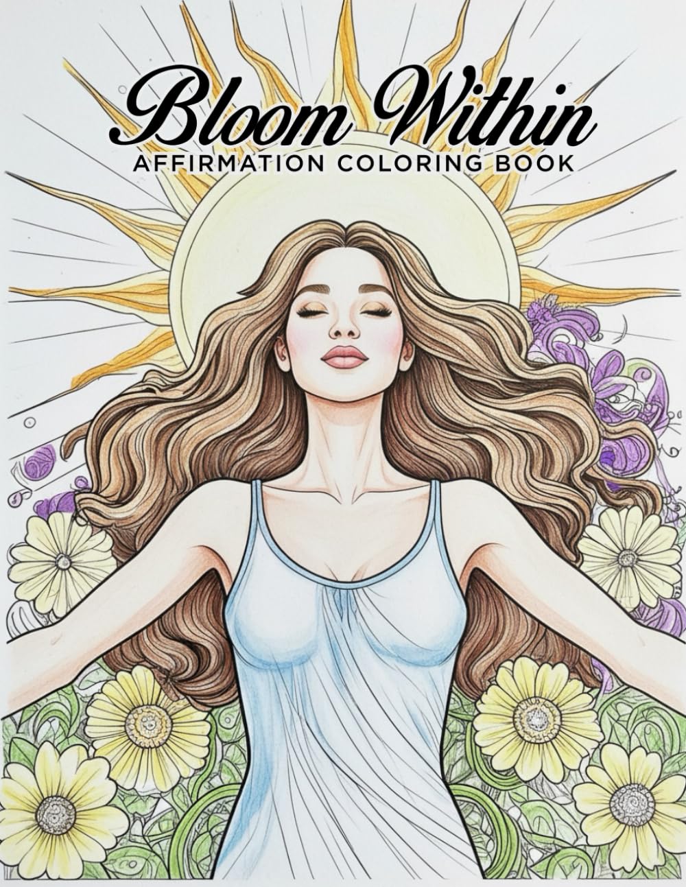 Bloom Within: Affirmation Coloring Book: Adult Coloring Book for Women – Relaxing Pages for Mindfulness and Inspiration, Large 8.5 x 11 Format - 30+ Coloring Pages