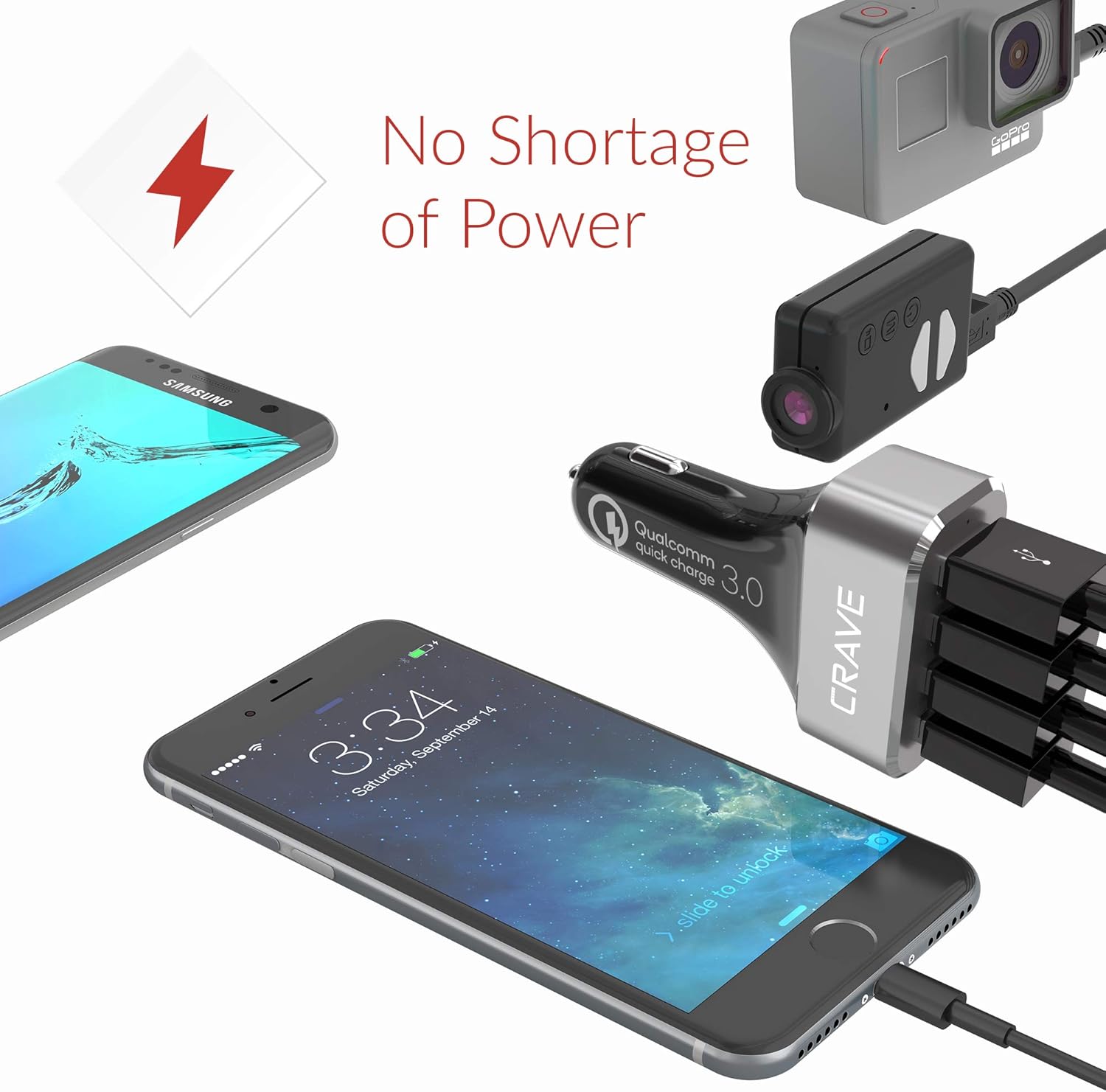 Popular Crave CarHub 54W 4 Port USB Car Charger, Qualcomm Quick Charge 3.0 - Black Discount 70% Crave CarHub 54W 4 Port USB Car Charger, Qualcomm Quick Charge 3.0 - Black