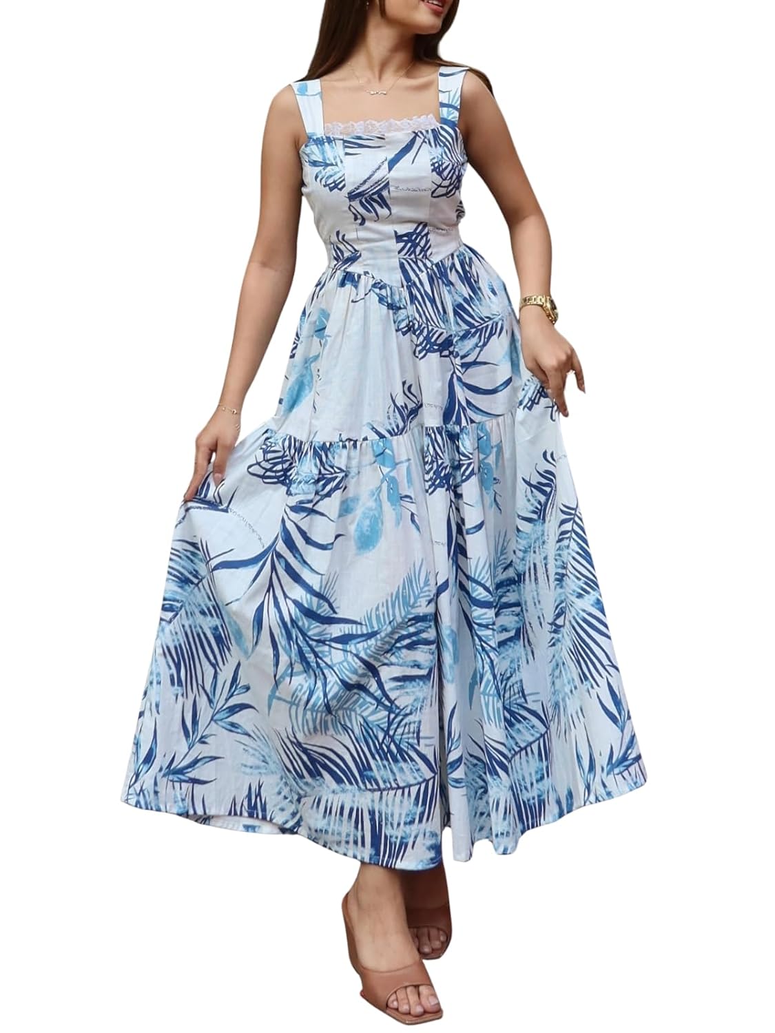 GRECIILOOKS One Piece Dress for Women Long | Comfortable Maxi Stylish Frocks Rayon Dresses