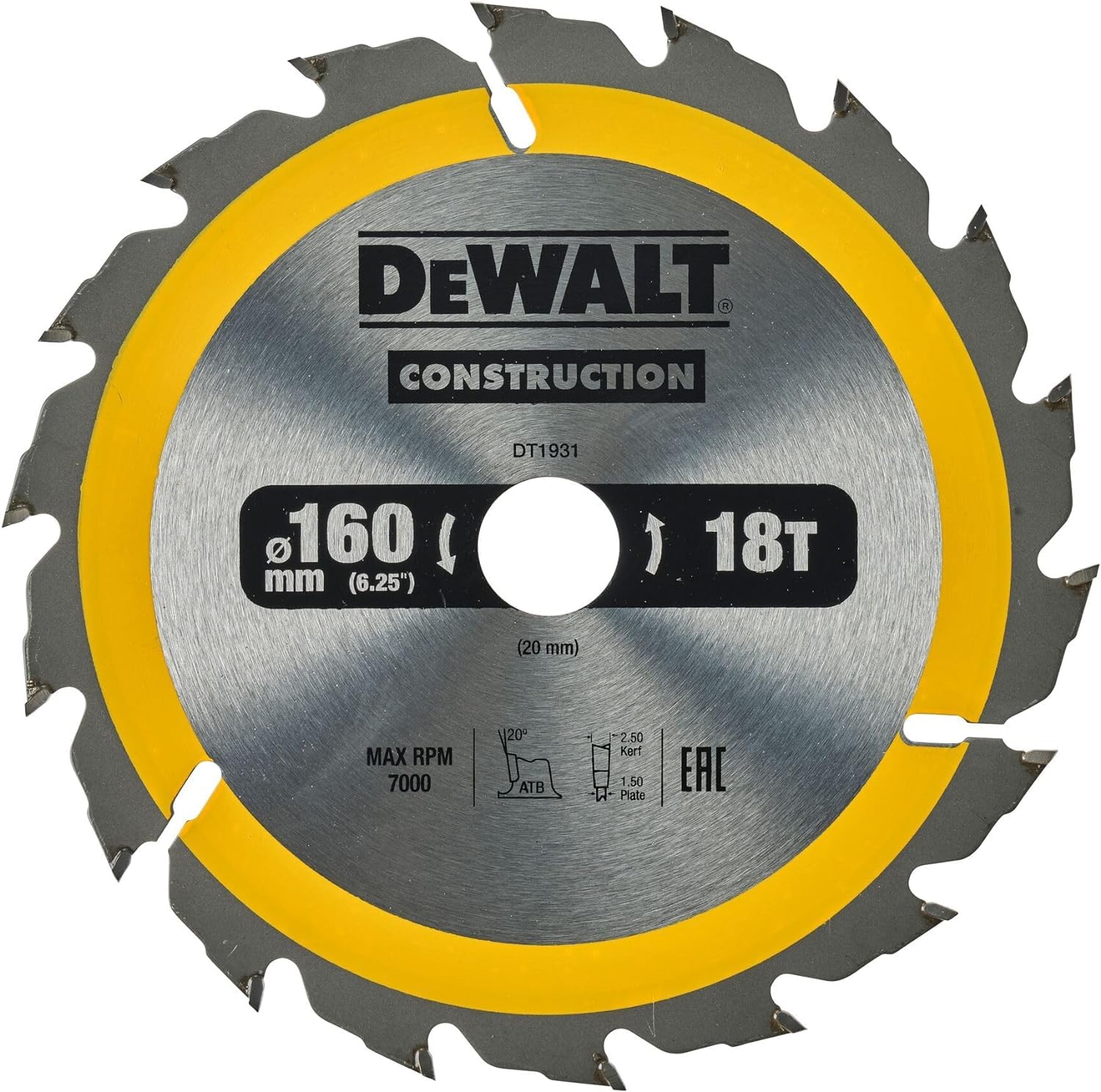 DeWalt DT1142QZ 160 x 20 x 18 dents Lame de scie circulaire Série 30 (Import Grande Bretagne)