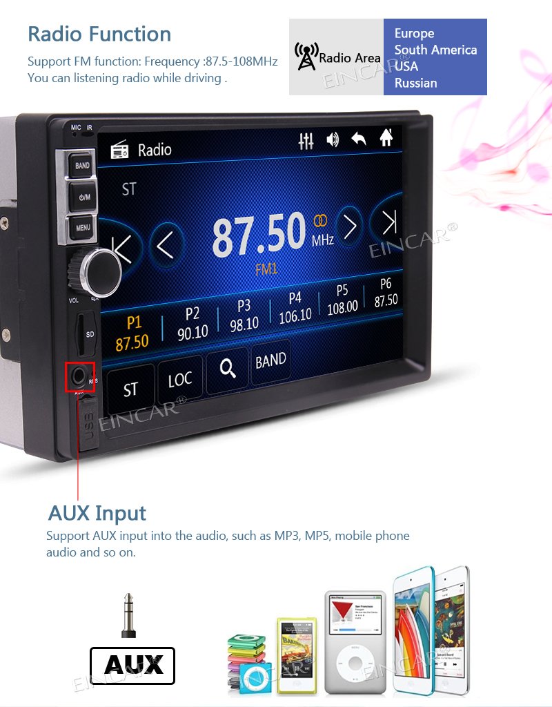 Amazon | 7インチの容量性タッチスクリーン車でEinCar MP5プレーヤー