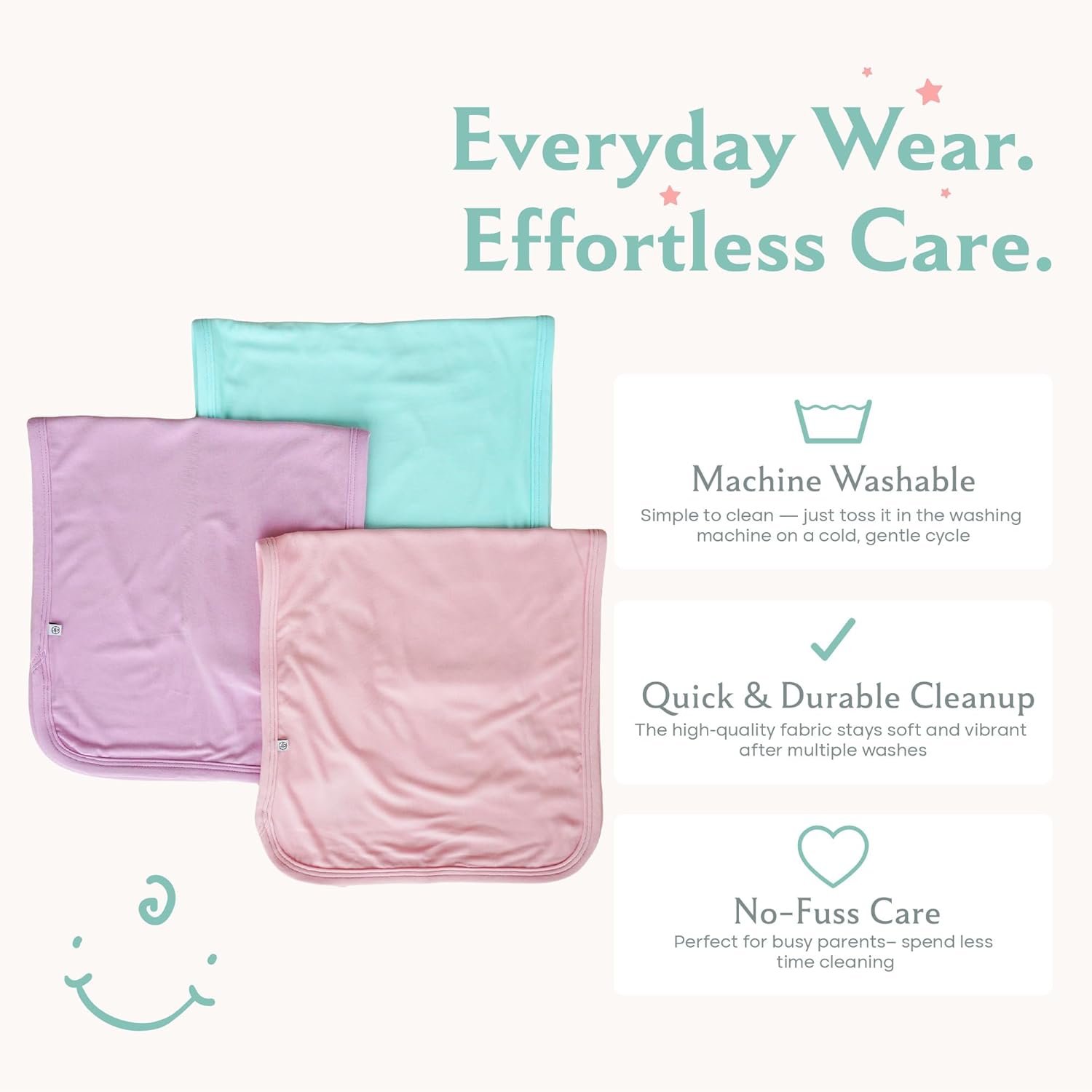 Caden Lane Premium Baby Burp Cloths, Ultra Soft & Absorbent, Gender Neutral for Newborn, Boy & Girl, Essentials for Feeding & Teething, Machine Washable, 3-Pack, Brights