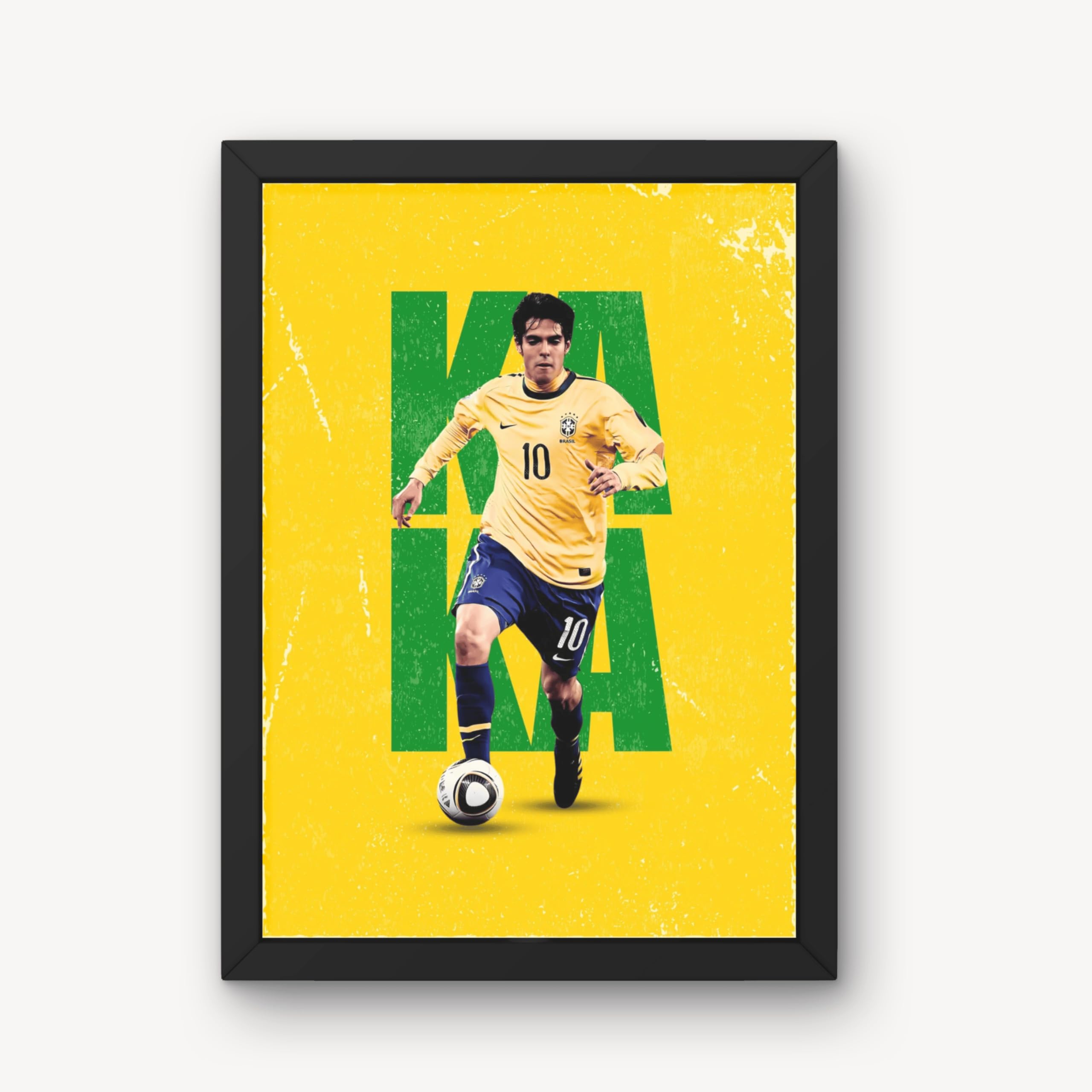 - Kaka Brazilian Frame Football Player 10X13 Inch Framed Poster Footballer photo frames Players footballers wall srickers with frame For wall decoration home bedroom living room Paintings Hostel Boys Ideal Gift for Soccer Fans