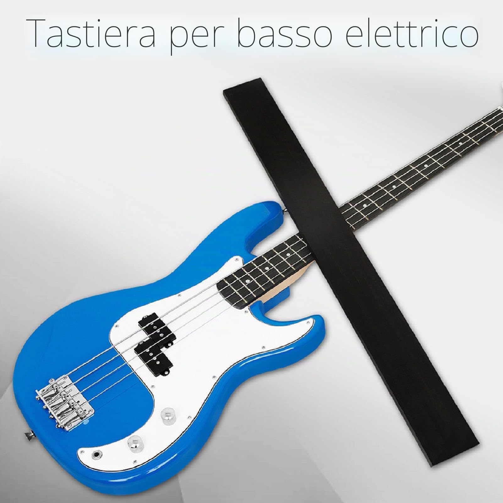 Tastiera per Basso Elettrico Sostituzione della Tastiera in Legno di Ebano Fai-da-te Ideale per Strumenti a Corda per Basso Elettrico (BLACK)