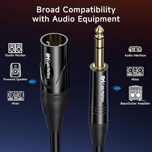 Miniatura 4 de Cable Matters 6.35mm (14") cable TRS a XLR (macho a macho) 6 patas