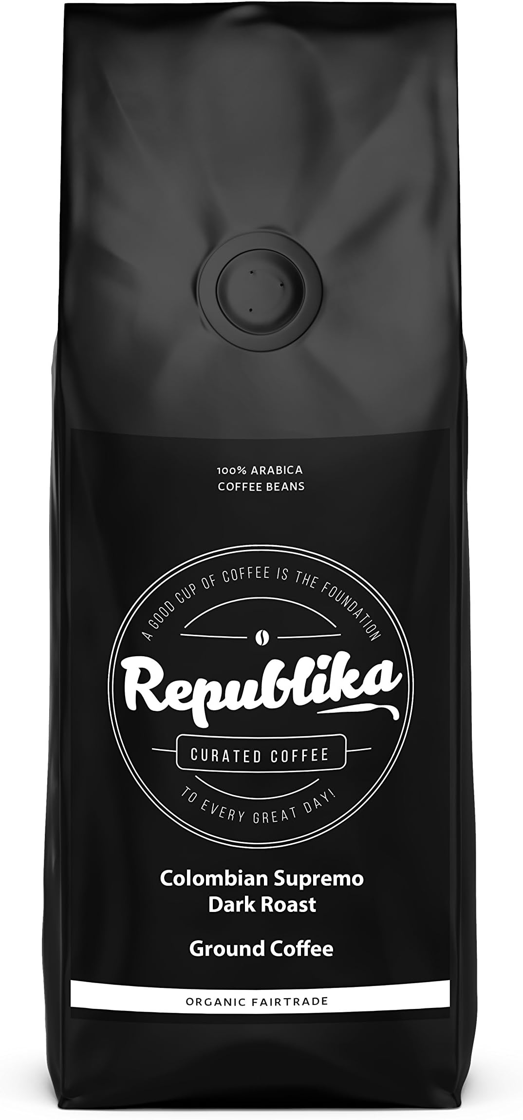 Republika Coffee Fairtrade Low-Acid Organic Coffee (Colombian Supremo Dark Ground Coffee, 2 lb)