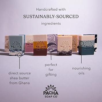 Pacha Soap Co. Handcrafted Bar Soap - Pacha Peaces Uplift & Calm Bundle with Premium Soothing Essential Oils, Natural Bar Soap for Body, Face & Hands, Made in USA for Women and Men, 2-Pack (4 oz ea)