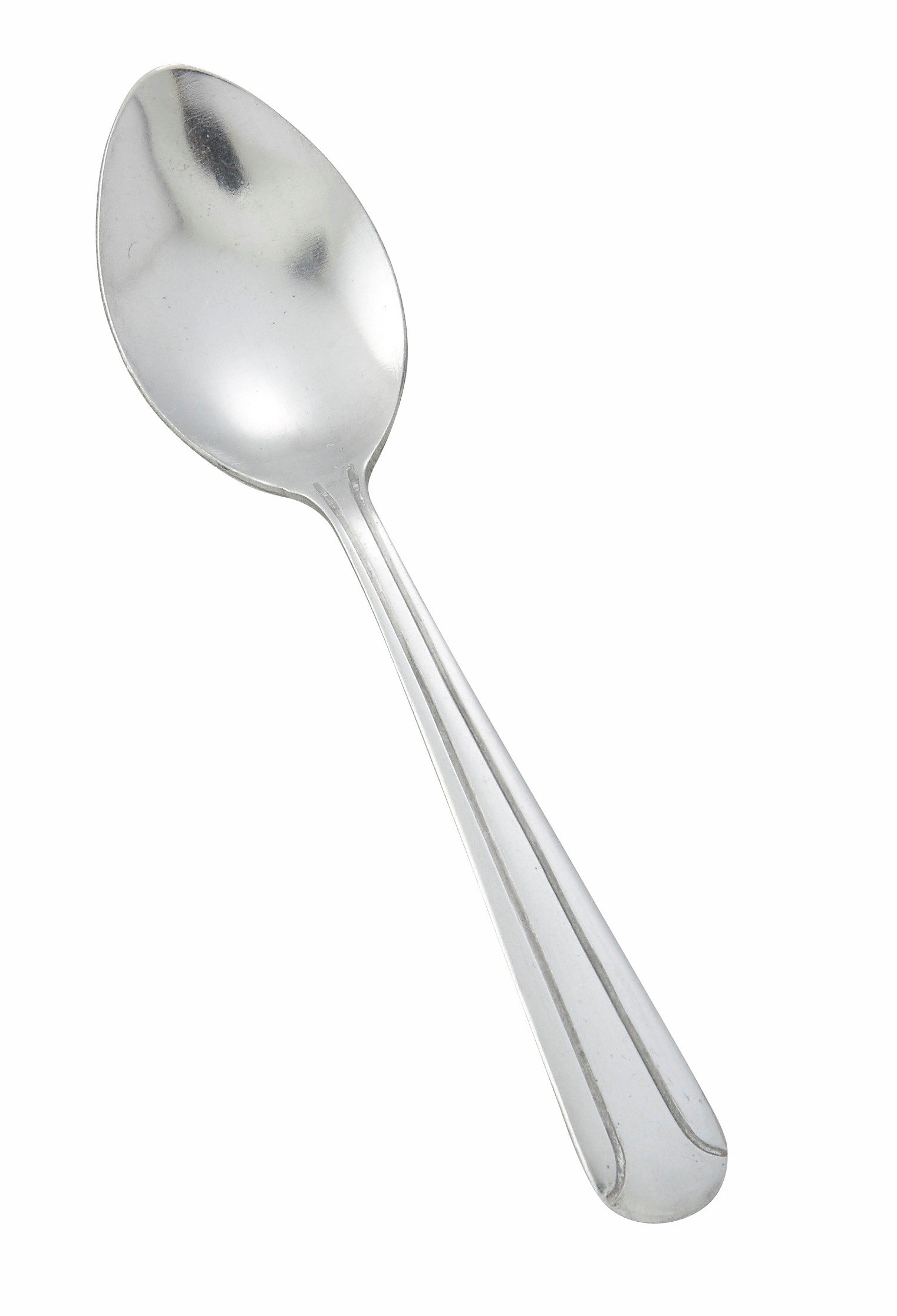 Update International Stainless Steel Petite Sized Chrome Plated Demitasse Dessert Coffee Tea Spoons, Simple Dominion Style Flatware (24)