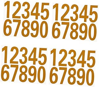 Angoily 4 Sets Digital Stickers Front Door Sign Window Decal Letter Sign Numbers Stickers Metal House Numbers Number Stickers for Signs Hotel Door Number Stickers House Number Sticker