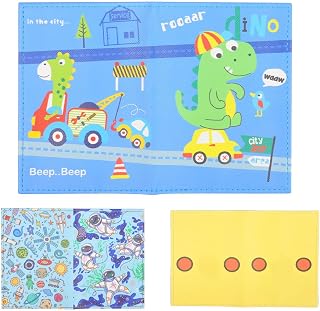 3 Pcs Passport Horder for Kids, Women and Men, Cute Travel Passport Cover Travel Unicorn Dinosaurs Passport Book Holder