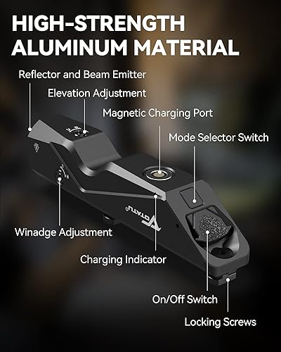 Miniatura 5 de Votatu M9L-G - Mini luz láser combinada compatible con superficie de riel M-Lok, linterna táctica de 550 lúmenes y mira láser verde con función